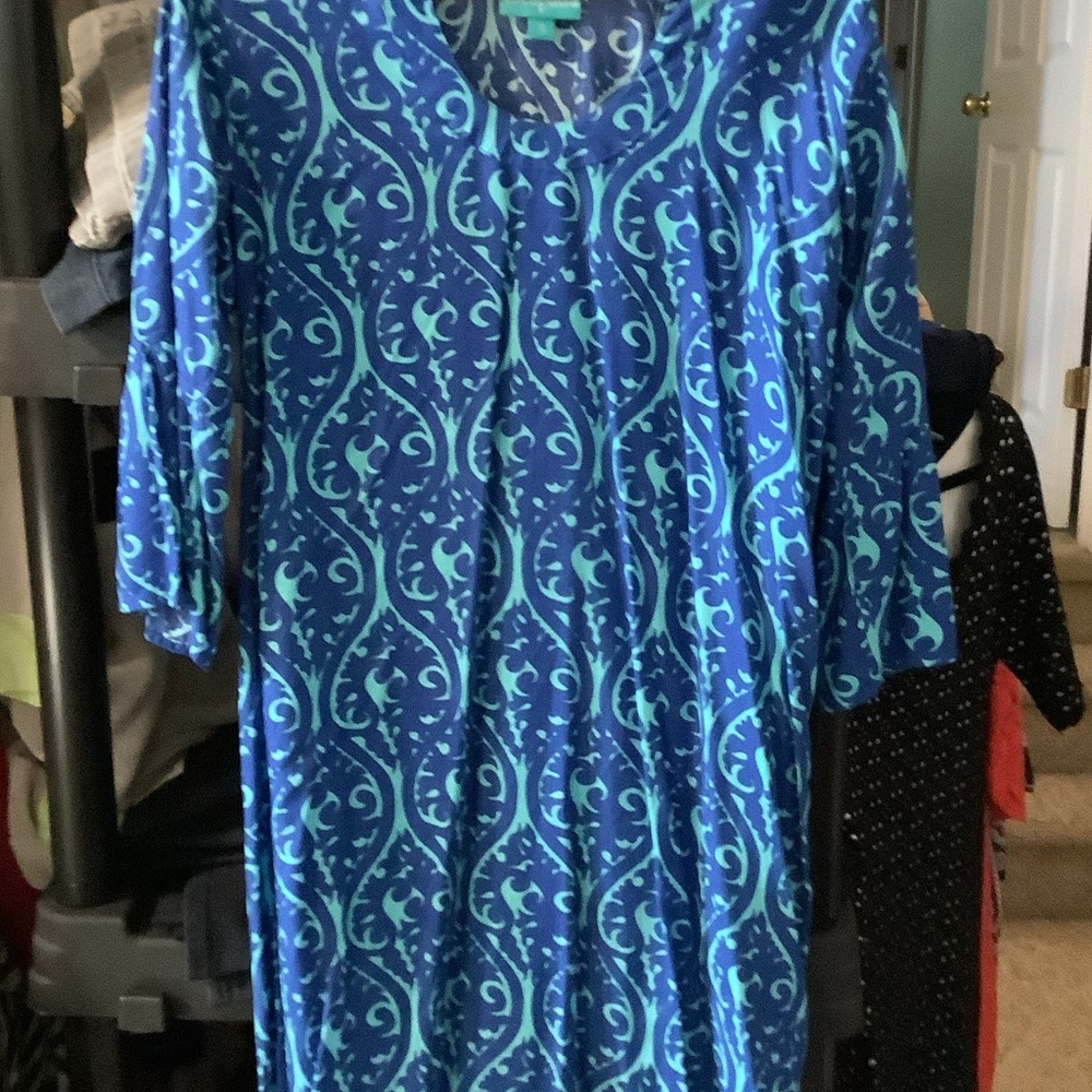 Escapada Blue and Teal Patterned Dress